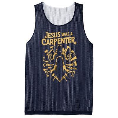 Divine Craftsman: Jesus Was A Carpenter Mesh Reversible Basketball Jersey Tank