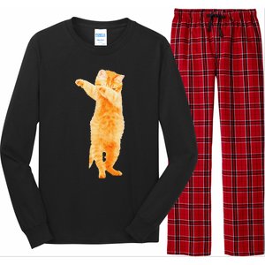 Dabbing Cat Kitten Funny Dab Dance Kitty Funny Gift Long Sleeve Pajama Set