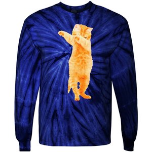 Dabbing Cat Kitten Funny Dab Dance Kitty Funny Gift Tie-Dye Long Sleeve Shirt