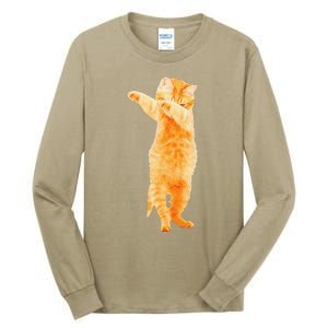 Dabbing Cat Kitten Funny Dab Dance Kitty Funny Gift Tall Long Sleeve T-Shirt