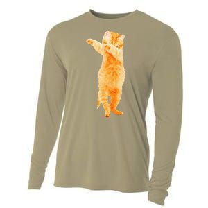 Dabbing Cat Kitten Funny Dab Dance Kitty Funny Gift Cooling Performance Long Sleeve Crew