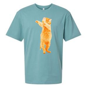 Dabbing Cat Kitten Funny Dab Dance Kitty Funny Gift Sueded Cloud Jersey T-Shirt