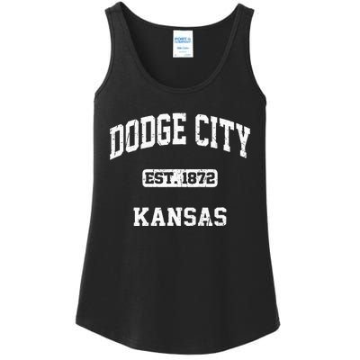 Dodge City Kansas KS Vintage State Athletic Style Ladies Essential Tank