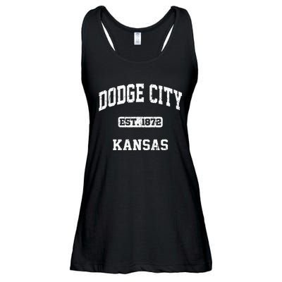 Dodge City Kansas KS Vintage State Athletic Style Ladies Essential Flowy Tank