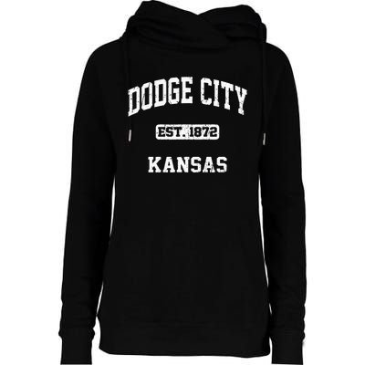 Dodge City Kansas KS Vintage State Athletic Style Womens Funnel Neck Pullover Hood