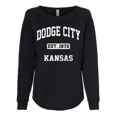 Dodge City Kansas KS Vintage State Athletic Style Womens California Wash Sweatshirt