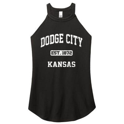 Dodge City Kansas KS Vintage State Athletic Style Women's Perfect Tri Rocker Tank