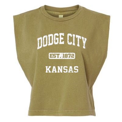 Dodge City Kansas KS Vintage State Athletic Style Garment-Dyed Women's Muscle Tee