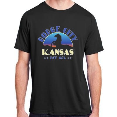 Dodge City Kansas Ks Wild Horse Adult ChromaSoft Performance T-Shirt