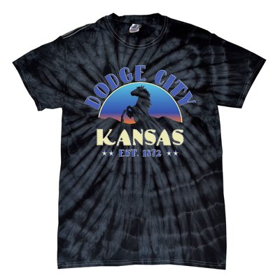 Dodge City Kansas Ks Wild Horse Tie-Dye T-Shirt