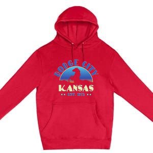 Dodge City Kansas Ks Wild Horse Premium Pullover Hoodie