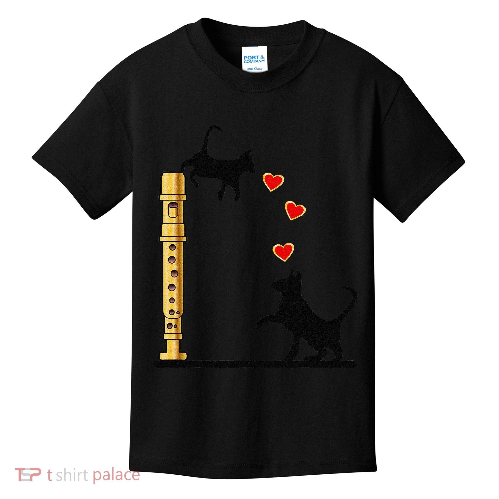 DOG CAT LOVE SOPRANO RECORDER FLUTE Kids T-Shirt