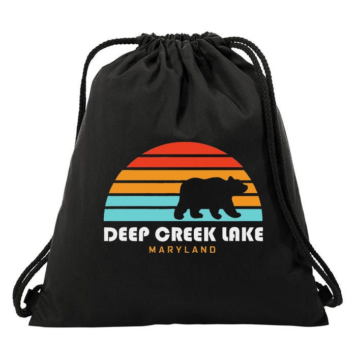 Deep Creek Lake Maryland Bear Deep Creek Lake Drawstring Bag