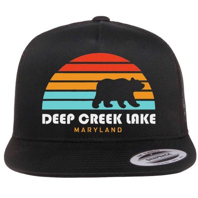 Deep Creek Lake Maryland Bear Deep Creek Lake Flat Bill Trucker Hat