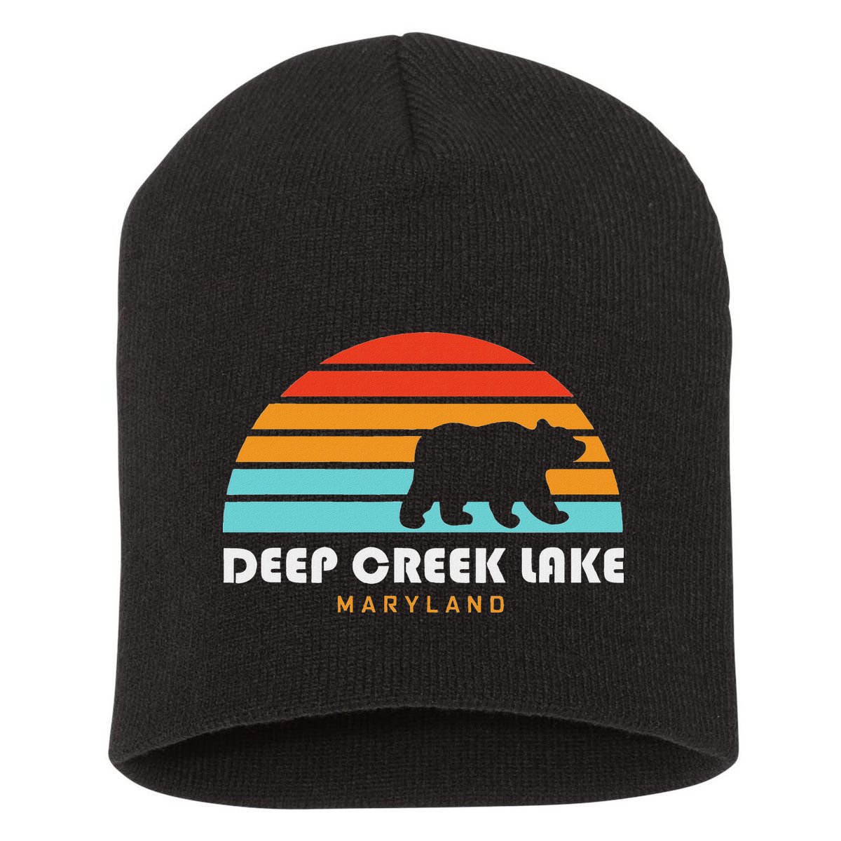 Deep Creek Lake Maryland Bear Deep Creek Lake Short Acrylic Beanie