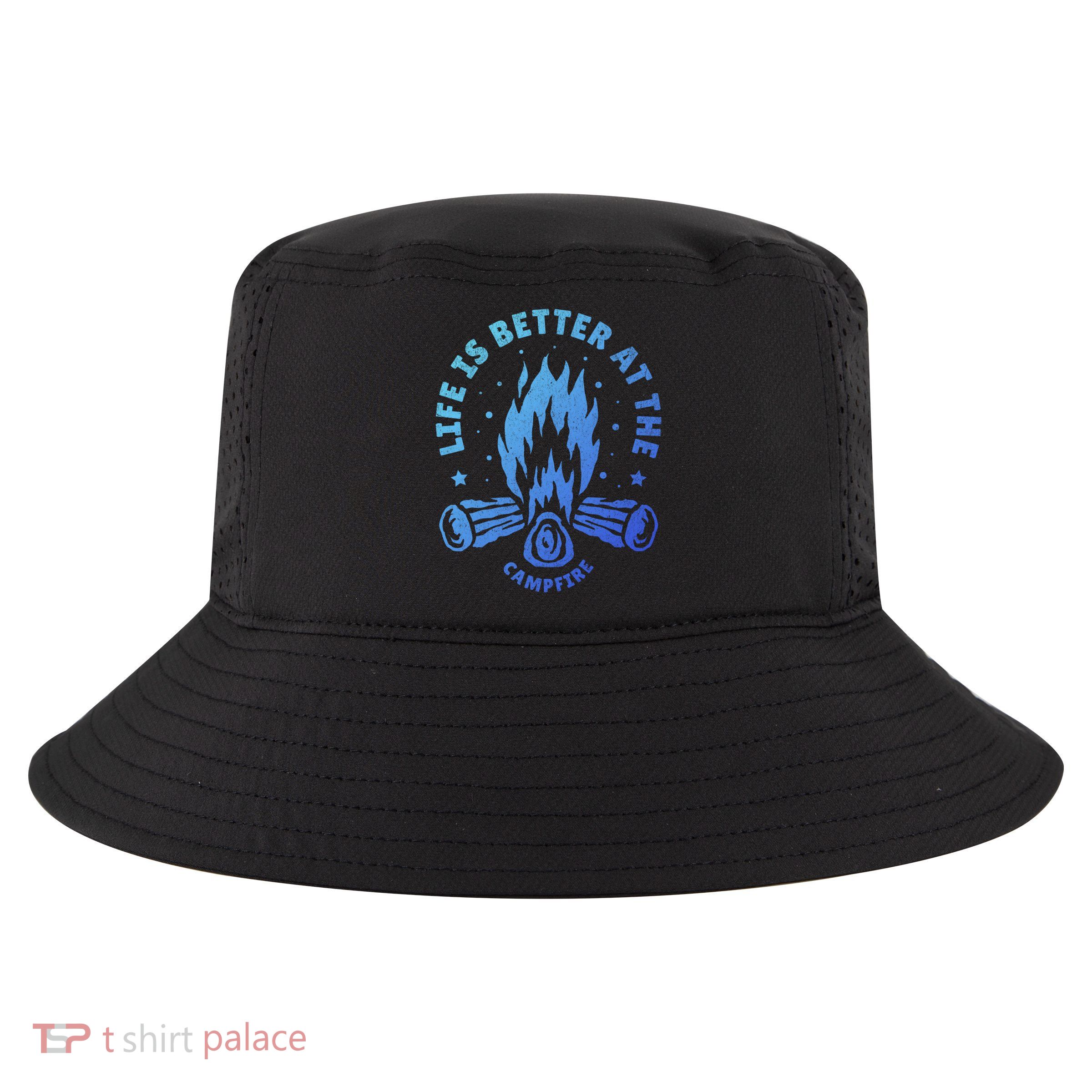 Distressed Camping Life Is Better At The Campfire Camp Life Gift Cool Comfort Performance Bucket Hat