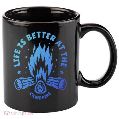 Distressed Camping Life Is Better At The Campfire Camp Life Gift 11oz C Handle Ceramic Mug