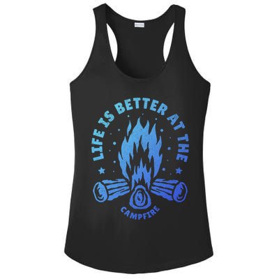 Distressed Camping Life Is Better At The Campfire Camp Life Gift Ladies PosiCharge Competitor Racerback Tank