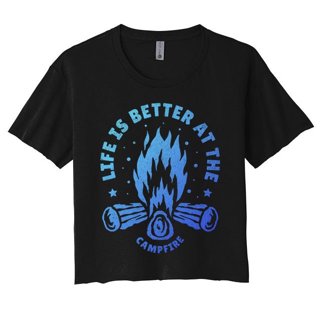 Distressed Camping Life Is Better At The Campfire Camp Life Gift Crop Top