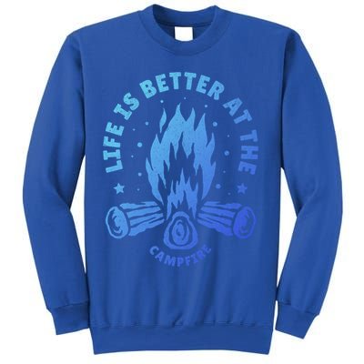 Distressed Camping Life Is Better At The Campfire Camp Life Gift Sweatshirt