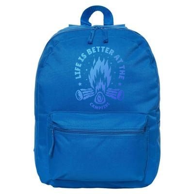Distressed Camping Life Is Better At The Campfire Camp Life Gift 16 in Basic Backpack