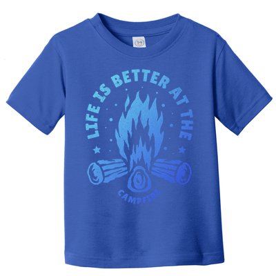 Distressed Camping Life Is Better At The Campfire Camp Life Gift Toddler T-Shirt