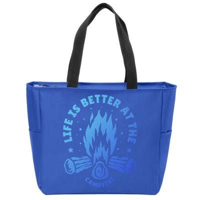 Distressed Camping Life Is Better At The Campfire Camp Life Gift Zip Tote Bag