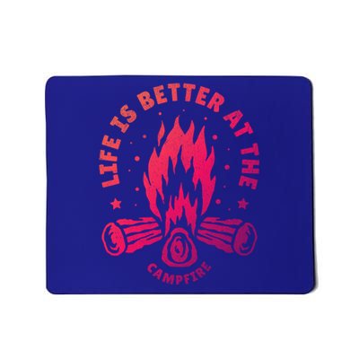 Distressed Camping Life Is Better At The Campfire Camp Life Gift Mousepad