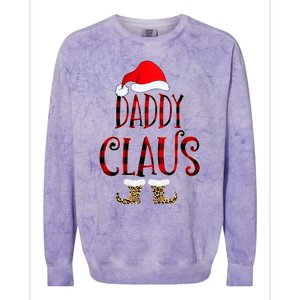 Daddy Claus Leopard Christmas Pajama Santa Gift For Father's Gift Colorblast Crewneck Sweatshirt