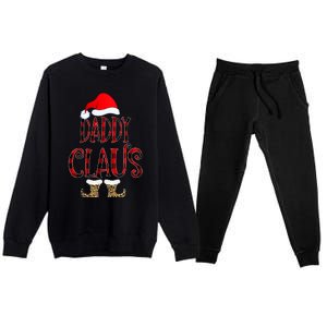 Daddy Claus Leopard Christmas Pajama Santa Gift For Father's Gift Premium Crewneck Sweatsuit Set