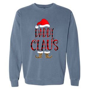 Daddy Claus Leopard Christmas Pajama Santa Gift For Father's Gift Garment-Dyed Sweatshirt