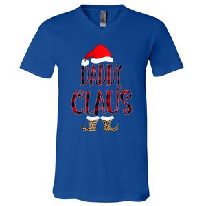 Daddy Claus Leopard Christmas Pajama Santa Gift For Father's Gift V-Neck T-Shirt