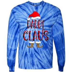 Daddy Claus Leopard Christmas Pajama Santa Gift For Father's Gift Tie-Dye Long Sleeve Shirt