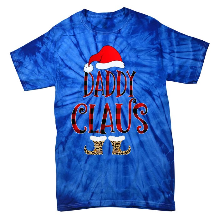 Daddy Claus Leopard Christmas Pajama Santa Gift For Father's Gift Tie-Dye T-Shirt