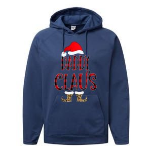 Daddy Claus Leopard Christmas Pajama Santa Gift For Father's Gift Performance Fleece Hoodie