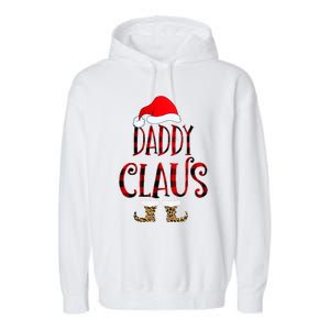 Daddy Claus Leopard Christmas Pajama Santa Gift For Father's Gift Garment-Dyed Fleece Hoodie