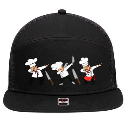 Dabbing Chef Lover Chief Cook Culinary Cool Gift 7 Panel Mesh Trucker Snapback Hat