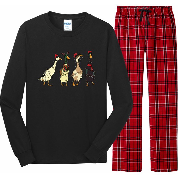 Ducks Christmas Light Long Sleeve Pajama Set