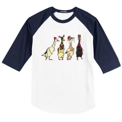 Ducks Christmas Light Baseball Sleeve Shirt