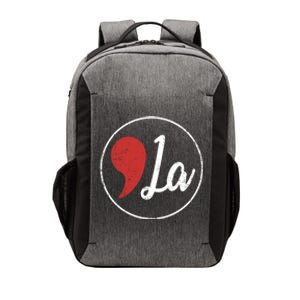 Distressed Comma La Funny Gift Kamala Harris Lovers Vector Backpack