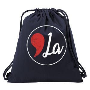 Distressed Comma La Funny Gift Kamala Harris Lovers Drawstring Bag