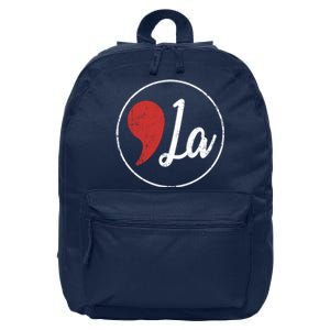 Distressed Comma La Funny Gift Kamala Harris Lovers 16 in Basic Backpack