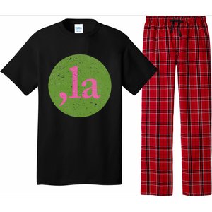 Distressed Comma La Funny Kamala Harris 2024 For President Pajama Set