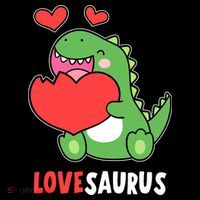 Dinosaur Cute LoveSaurus Valentines Day Heart Sustainable Bucket Hat