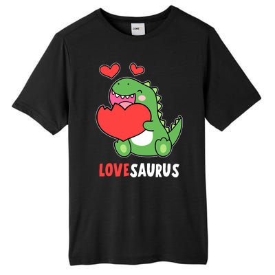 Dinosaur Cute LoveSaurus Valentines Day Heart Tall Fusion ChromaSoft Performance T-Shirt