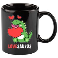 Dinosaur Cute LoveSaurus Valentines Day Heart 11oz C Handle Ceramic Mug