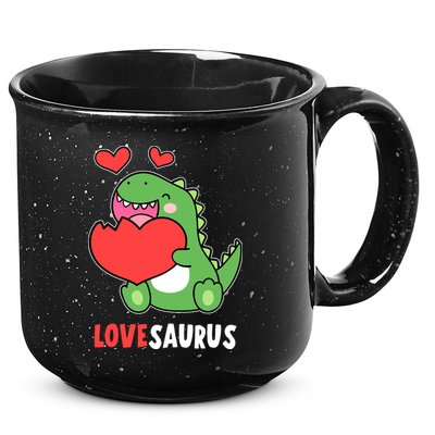 Dinosaur Cute LoveSaurus Valentines Day Heart 15oz Campfire Ceramic Mug