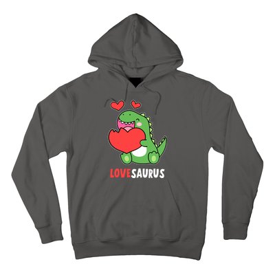 Dinosaur Cute LoveSaurus Valentines Day Heart Hoodie