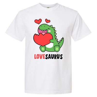 Dinosaur Cute LoveSaurus Valentines Day Heart Garment-Dyed Heavyweight T-Shirt