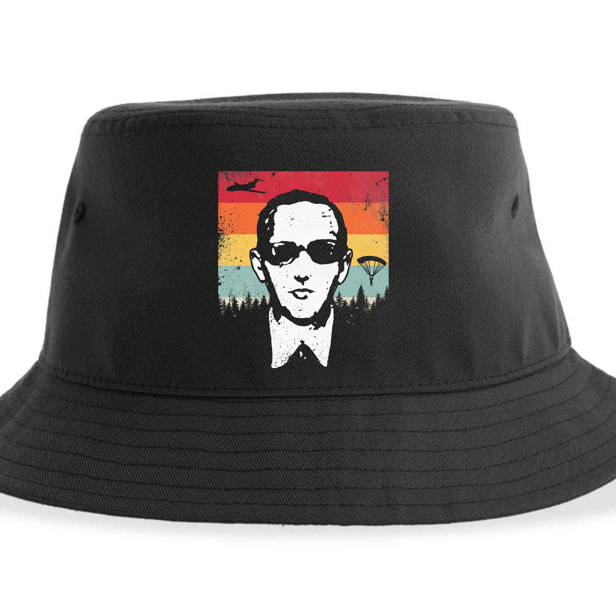 Db Cooper Lives Sketch Unsolved Mystery Urban Legend Rainbow Sustainable Bucket Hat